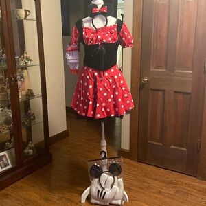 size S Minnie mouse costume with tutu and ears also Mickey ears and hands